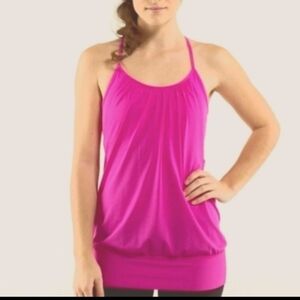 (M)👚LULULEMON💓Paris Perfection🗼 (Fushia Color) No Limits Workout Tank Top…